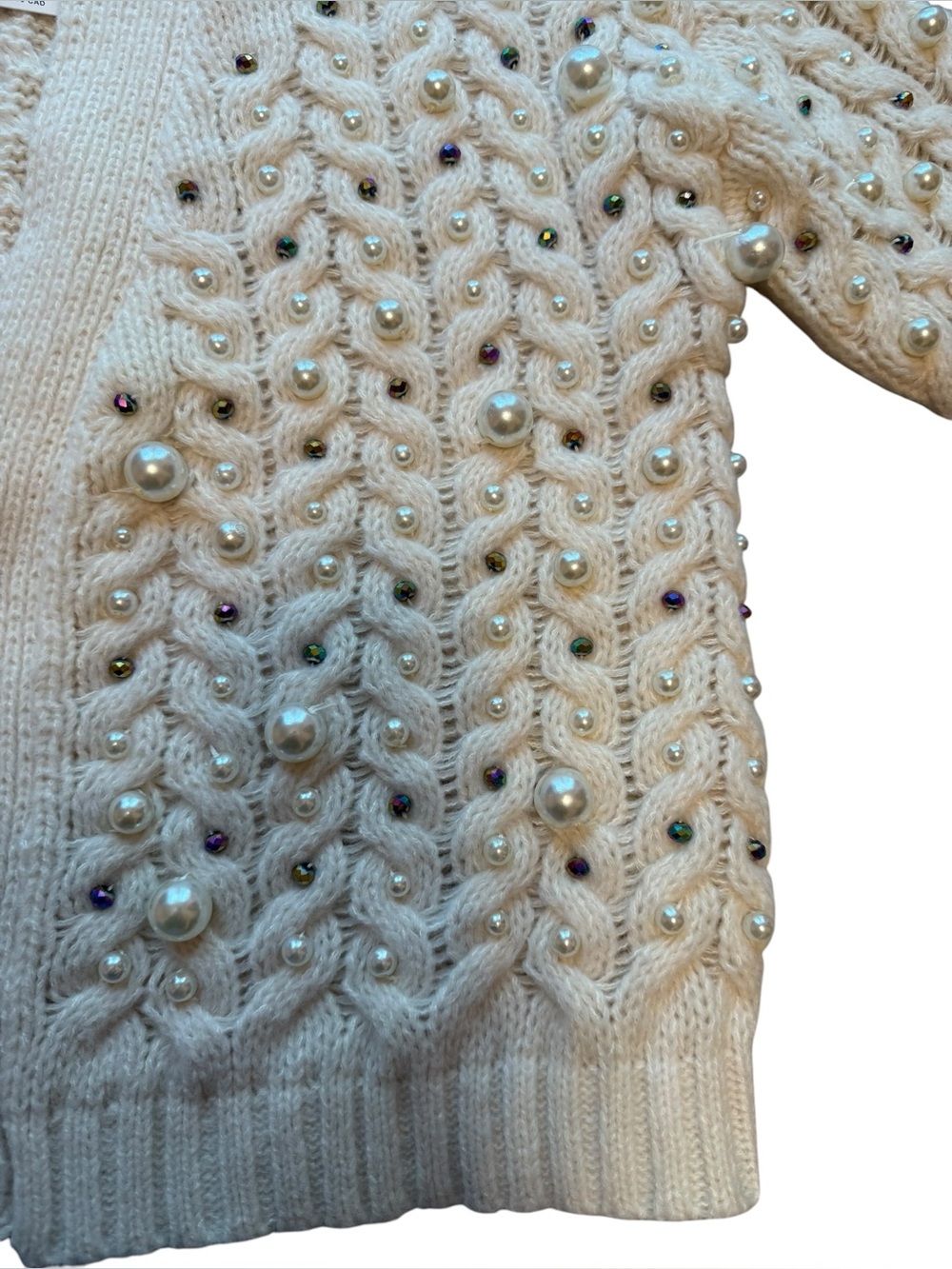 Anthropologie Embellished Cable-Knit Cardigan Sweater - Picture 7 of 13